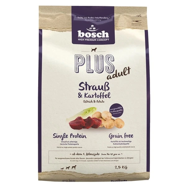 Bosch PLUS Hunde-Trockenfutter Strauß & Kartoffel 3 Bosch PLUS Hunde-Trockenfutter Strauß & Kartoffel