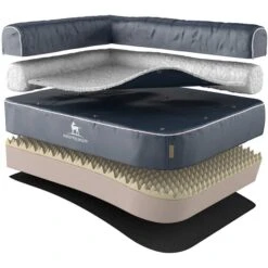 Knuffelwuff Orthopädisches Eck Hundebett Arizona Grau, Lehne Links -Deutschland Wuff Spielzeug Verkaufs-Shop knuffelwuff orthopadisches eck hundebett arizona grau lehne links 2