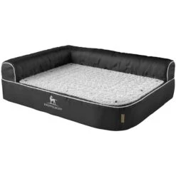 Knuffelwuff Orthopädisches Eck Hundebett Arizona Schwarz, Lehne Links